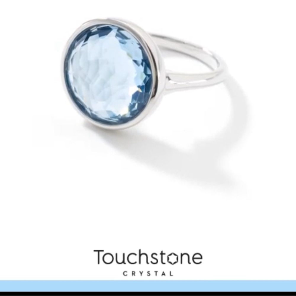 Touchstone Crystal by Swarovski FANTASY ring size 5 aquamarine crystal BNIB